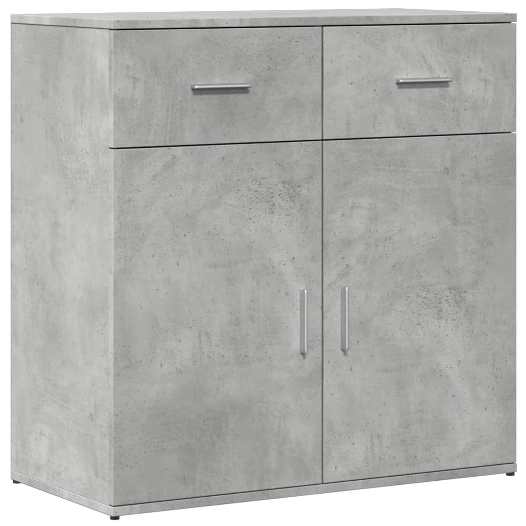 Sideboards 2 pcs Concrete Grey 79x38x80 cm Engineered Wood